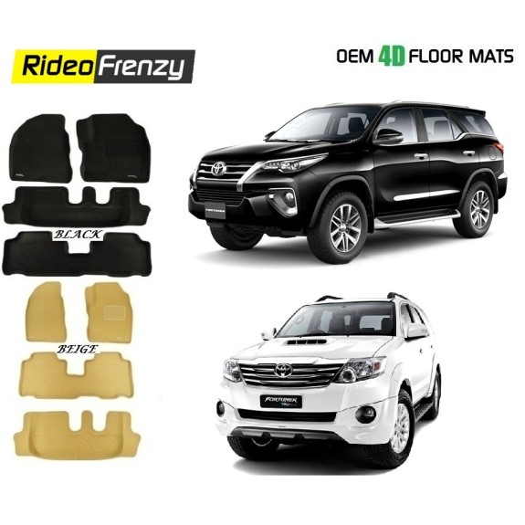 Buy Ultra Light Toyota Fortuner Bucket 4D Floor Mats online at low prices-Rideofrenzy