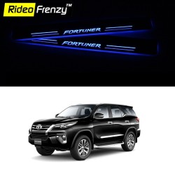 Buy New Toyota Fortuner Stainless Steel Sill Plate with Blue LED online at low prices-Rideofrenzy