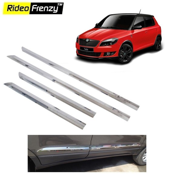 Buy Stainless Steel Skoda Fabia Chrome Side Beading online at low prices-Rideofrenzy
