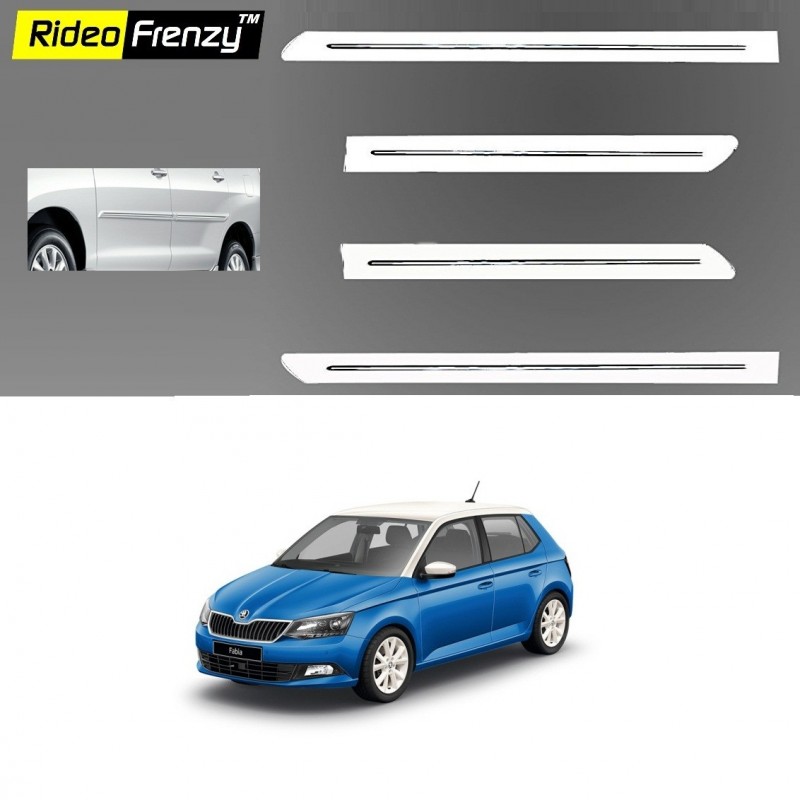 Buy Skoda Fabia White Chromed Side Beading online at low prices-Rideofrenzy