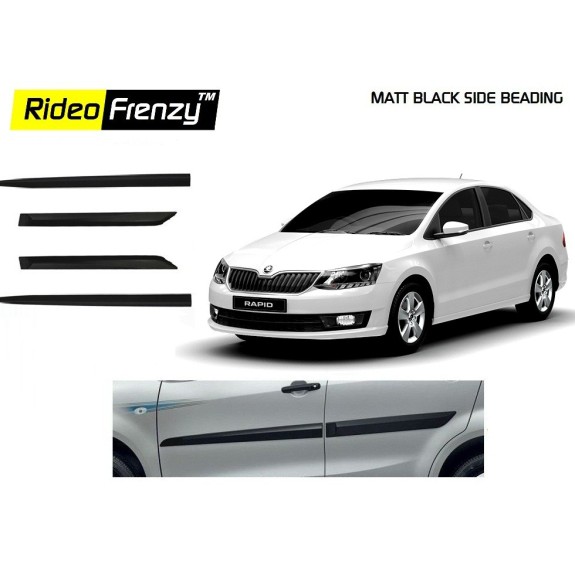 Buy Skoda Rapid Matt Black Side Beading online at low prices-Rideofrenzy