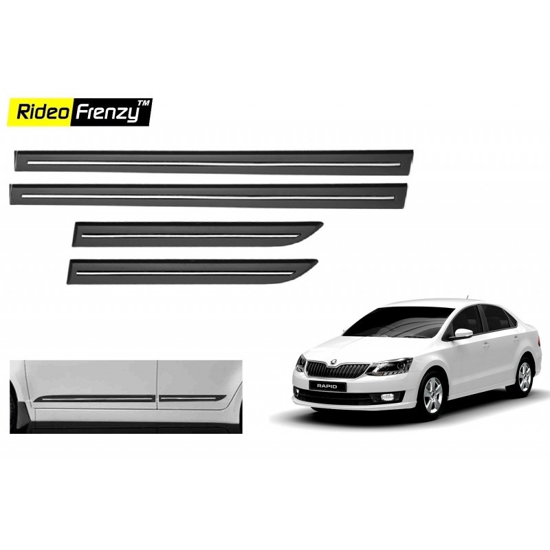 Buy Skoda Rapid Black Chromed Side Beading online at low prices-Rideofrenzy