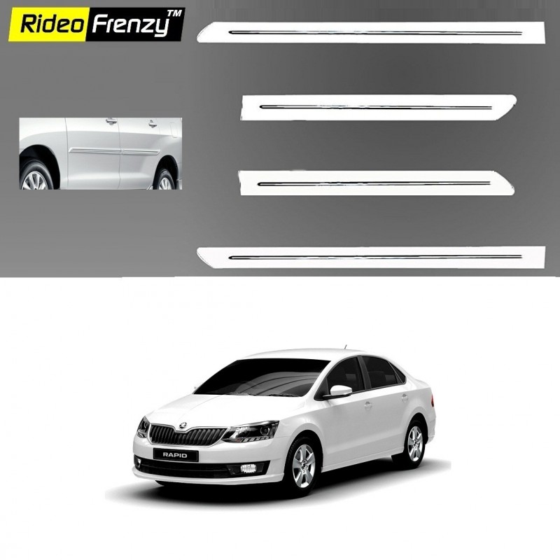 Buy Skoda Rapid Silver Chromed Side Beading online at low prices-Rideofrenzy