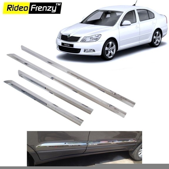 Buy Stainless Steel Skoda Laura Chrome Side Beading online at low prices-Rideofrenzy