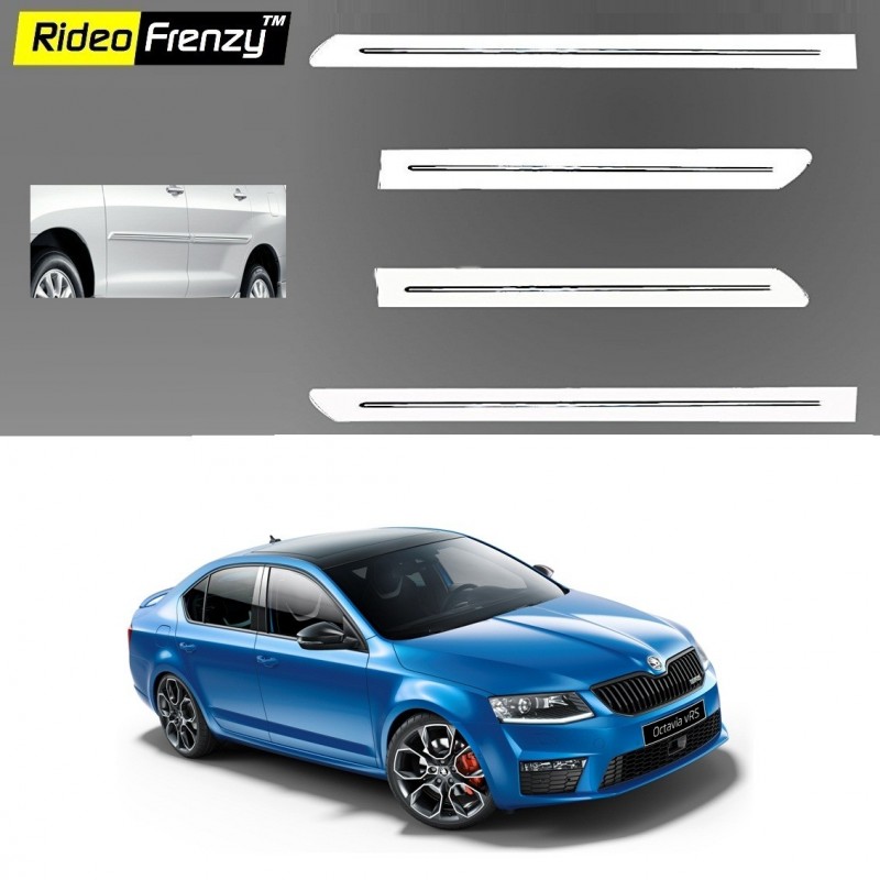 Buy Skoda Octavia White Chromed Side Beading online at low prices-Rideofrenzy
