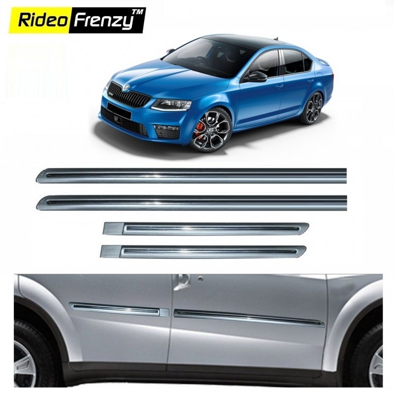 Buy  Skoda Octavia Silver Chromed Side Beading online at low prices-Rideofrenzy