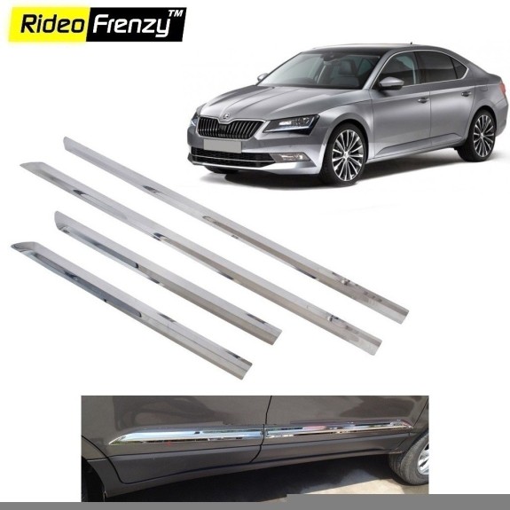 Buy Stainless Steel Skoda Superb Chrome Side Beading online at low prices-Rideofrenzy