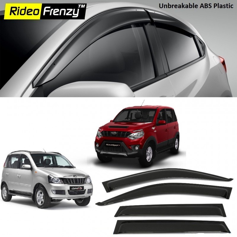 Buy Unbreakable Mahindra Quanto & Nuvo Sport Door Visors in ABS Plastic at low prices-RideoFrenzy
