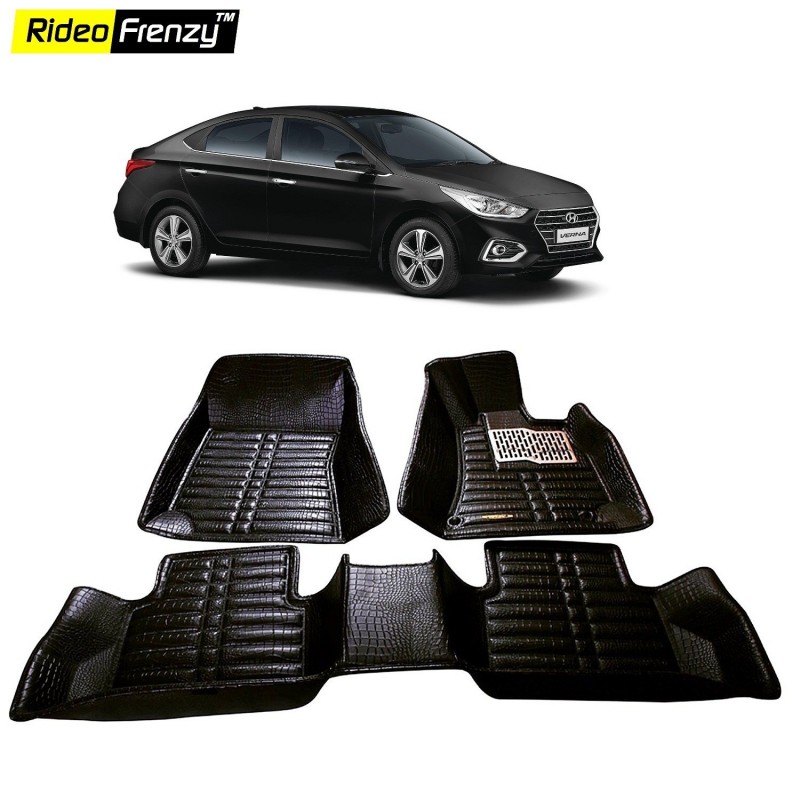 Buy New Hyundai Verna Full Bucket 5D Crocodile Floor Mats online at low prices-Rideofrenzy