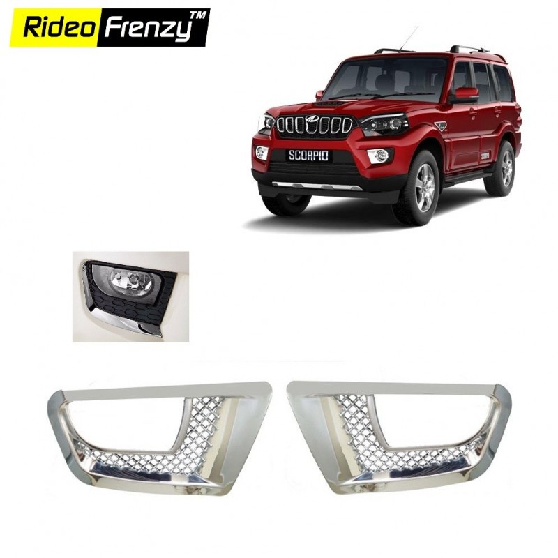 Buy New Mahindra Scorpio 2014 Chrome Fog Lamp Covers online at low prices | RideoFrenzy