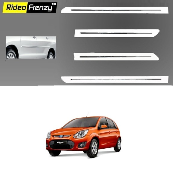 Buy Ford Figo White Chromed Side Beading online at low prices-Rideofrenzy