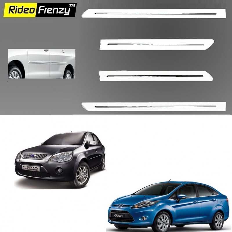 Buy Ford Fiesta White Chromed Side Beading online at low prices | Rideofrenzy