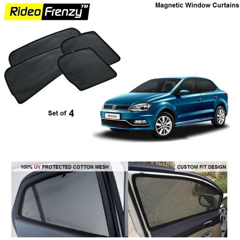 Buy Volkswagen Ameo Magnetic Window Sunshades online at low prices | Rideofrenzy