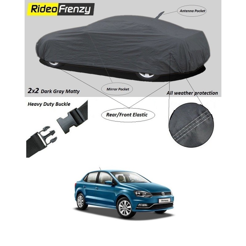 Volkswagen Ameo Car Cover with Mirror & Antenna Pockets online | Rideofrenzy
