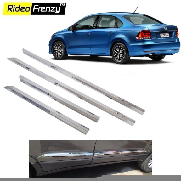 Buy Stainless Steel Volkswagen Vento Chrome Side Beading online at low prices | Rideofrenzy