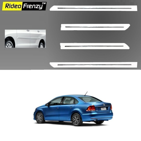 Buy Volkswagen Vento White Chromed Side Beading online at low prices | Rideofrenzy