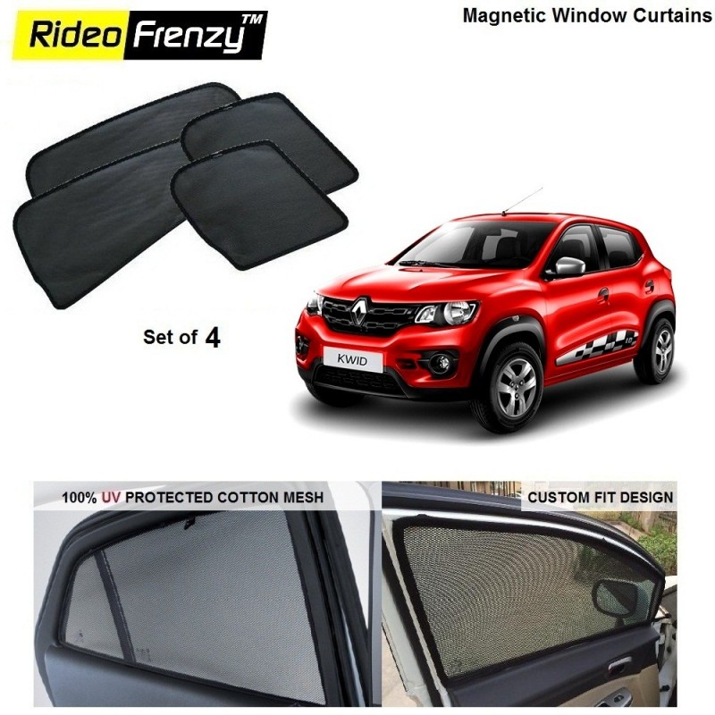 Buy Renault Kwid Magnetic Car Window Sunshades online at low prices | Rideofrenzy