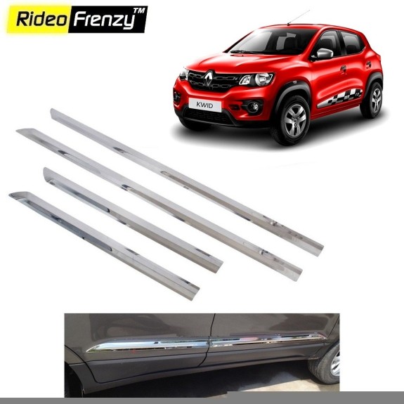 Buy Stainless Steel Renault Kwid Chrome Side Beading online at low prices-Rideofrenzy