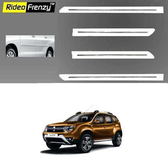 Buy Renault Duster White Chromed Side Beading online at low prices | Rideofrenzy