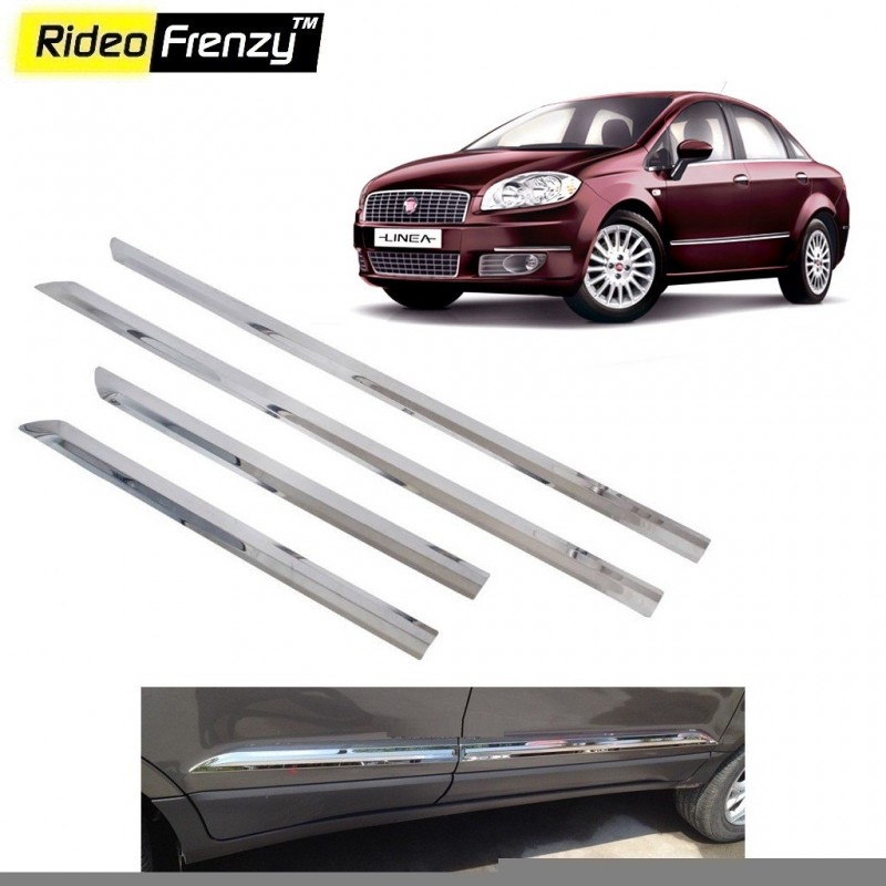 Buy Stainless Steel Fiat Linea Chrome Side Beading online at low prices | Rideofrenzy