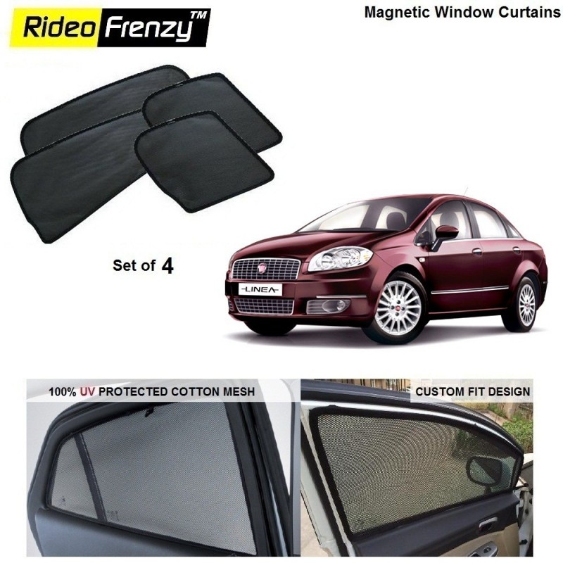 Buy Fiat Linea Magnetic Car Window Sunshades online at low prices | Rideofrenzy