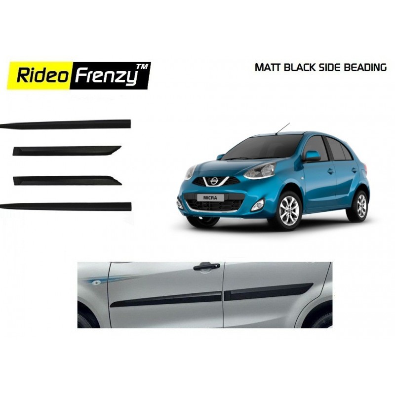 Buy Original Matt Black Nissan Micra Side Beading online at low prices | Rideofrenzy
