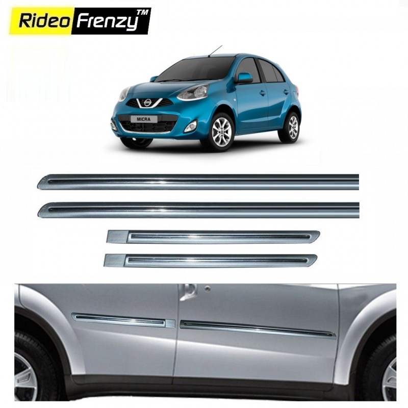 Buy Nissan Micra Silver Chromed Side Beading online at low prices | Rideofrenzy