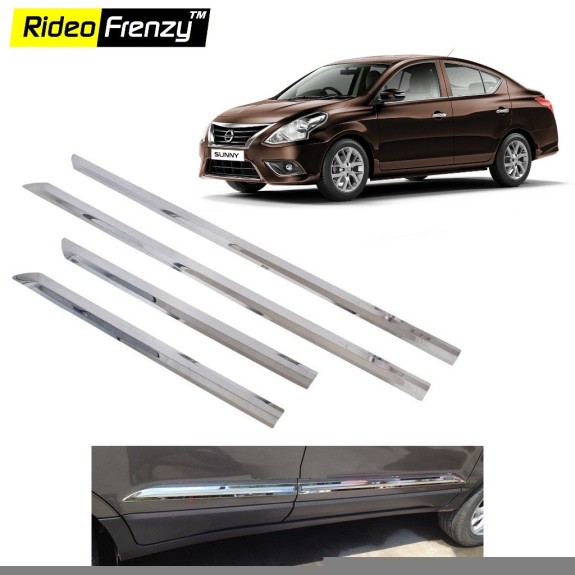 Buy Stainless Steel Nissan Sunny Chrome Side Beading online India | Rideofrenzy