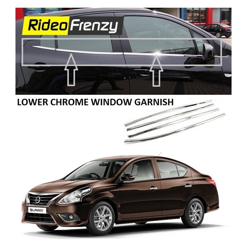 Buy Nissan Sunny Stainless Steel Chrome Window Garnish online | Rideofrenzy