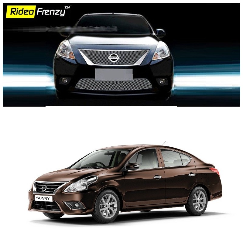 Buy Glossy Finish Nissan Sunny Front Chrome Grill at low prices-RideoFrenzy