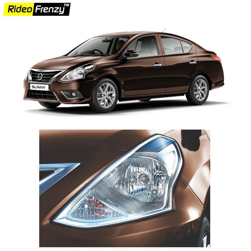 Buy Premium Quality Nissan Sunny Chrome HeadLight Garnish online | Rideofrenzy