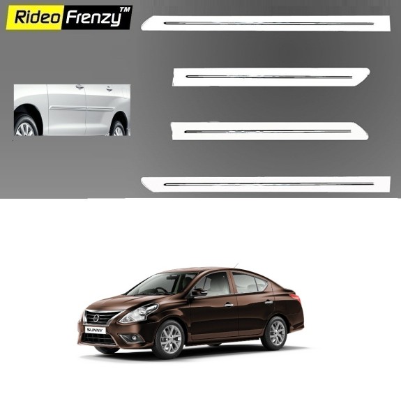 Buy Nissan Sunny White Chromed Side Beading online at low prices | Rideofrenzy
