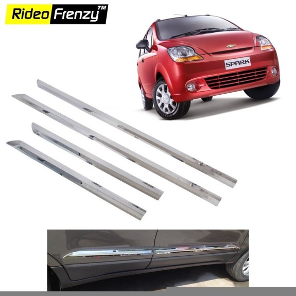 Buy Stainless Steel Chevrolet Spark Chrome Side Beading online India | Rideofrenzy