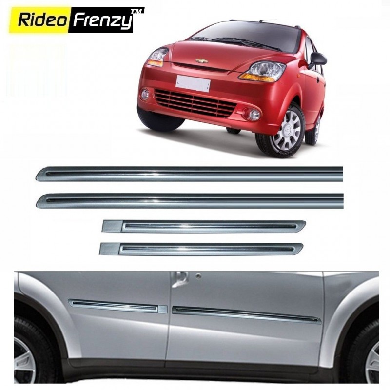 Buy Chevrolet Spark Silver Chromed Side Beading online | Rideofrenzy