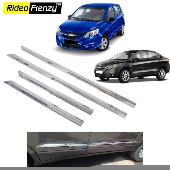 Buy Stainless Steel Chevrolet Sail Uva/Sail Chrome Side Beading online |Rideofrenzy