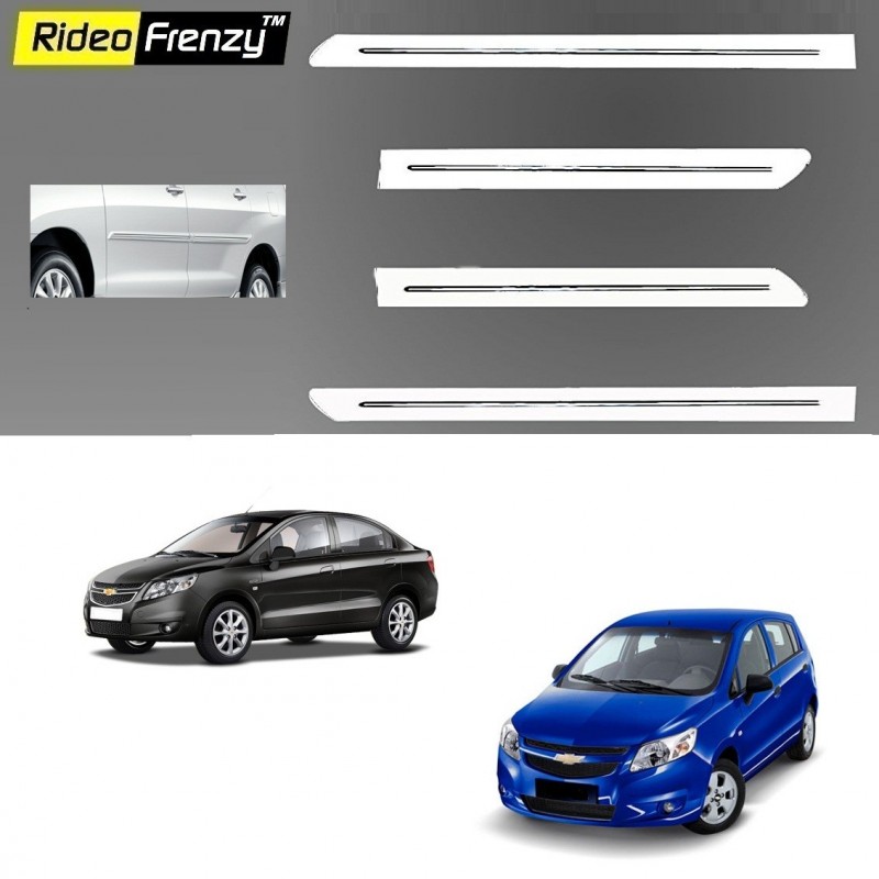 Buy Chevrolet Sail Uva/Sail Sedan White Chromed Side Beading online |Rideofrenzy