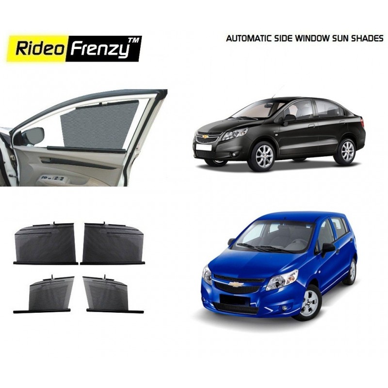 Buy Chevrolet Sail Uva/Sail Automatic Side Window Sun Shades online | Rideofrenzy