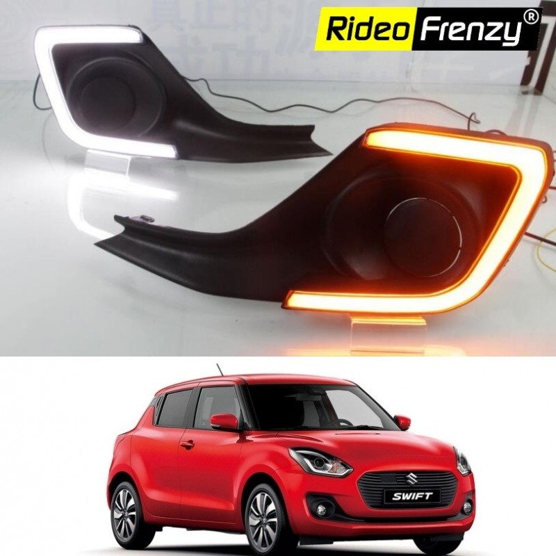 Buy Maruti New Swift 2018 Led DRL (Day Time Running Lights) With Turn Signal at Best prices-RideoFrenzy