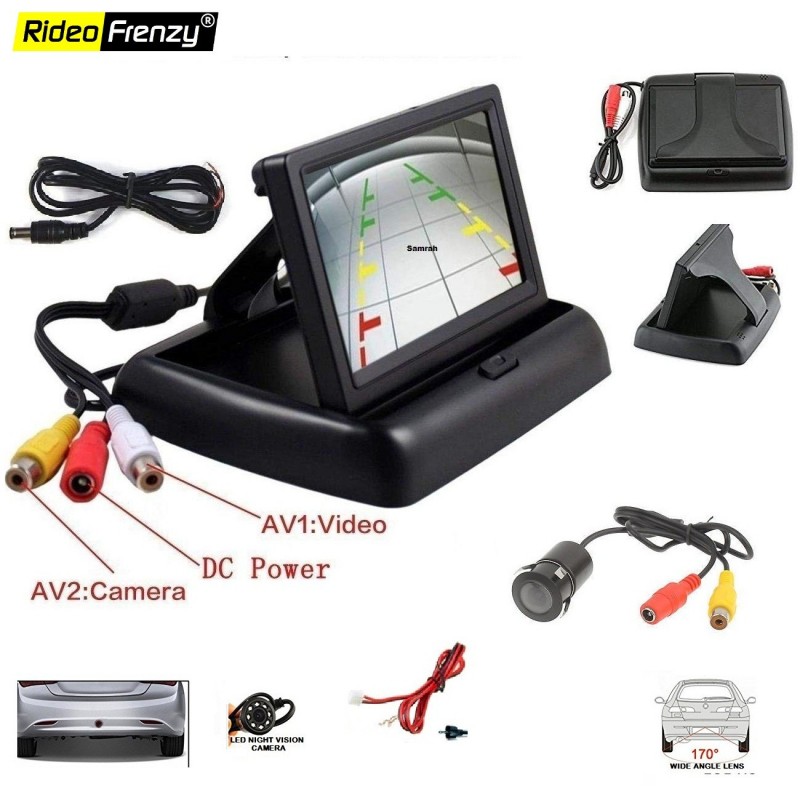 4.3 Fold Monitor For Video Car Rear Forward Back View Side Front Parking  Camera