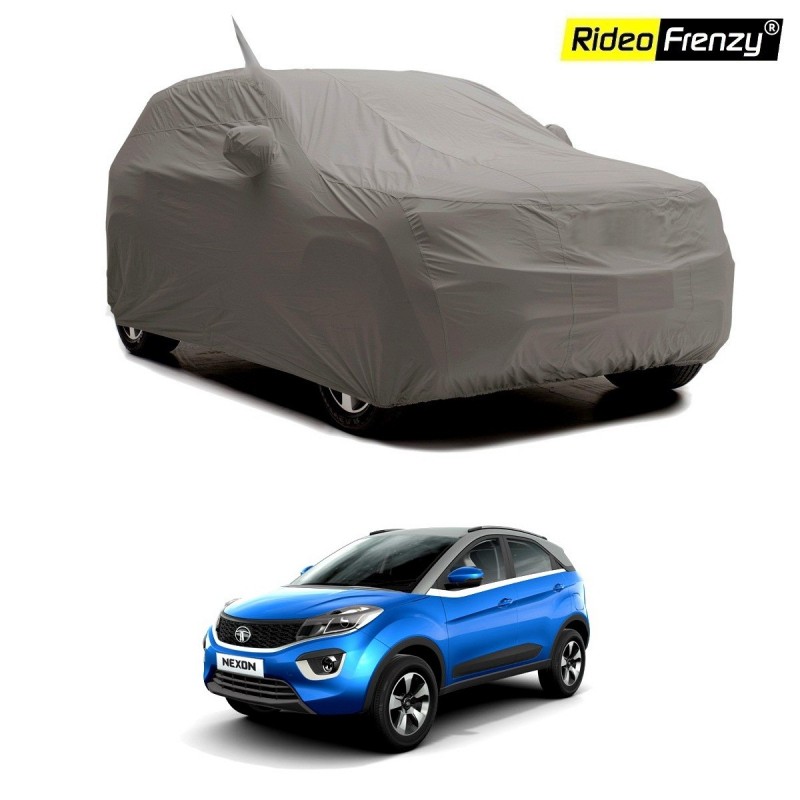 Buy Premium Fabric for Tata NEXON Body Cover with Mirror Pockets at low prices-RideoFrenzy