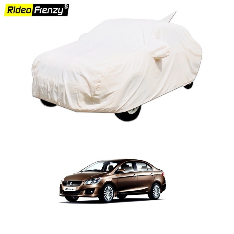 Buy 100% Waterproof Maruti Ciaz Car Body Cover with Mirror Pockets online at Rideofrenzy