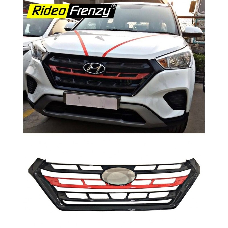 Buy Hyundai Creta 2018 Modified Front Grill | Imported Quality | Black & Red | Custom Fit