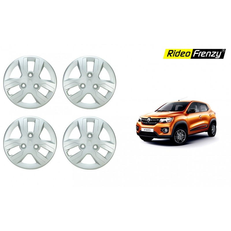 Buy Renault Kwid Stylish Wheel Covers Cap | ABS plastic | Silver Color | Kwid Modification Accessories