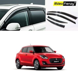 Buy Maruti Swift 2018 Chrome Line Door Visors | Unbreakable ABS Plastic | Online India