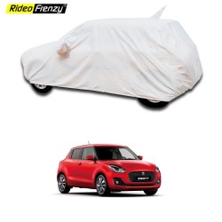 Buy Maruti Swift 2018 Car Cover with Mirror Pocket & Antenna Cap | 100% Waterproof  | Elegant White Color