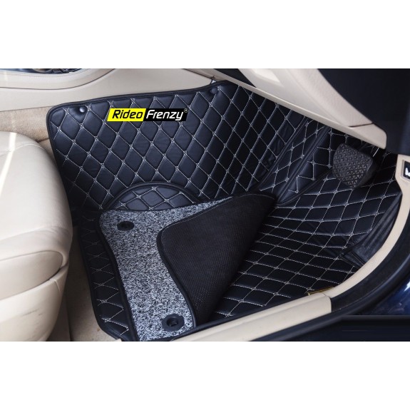 Buy Hyundai Santro 2018 Custom Fit Leather 7D Floor Mats | Full Coverage | Anti Slip Full Velcro Back