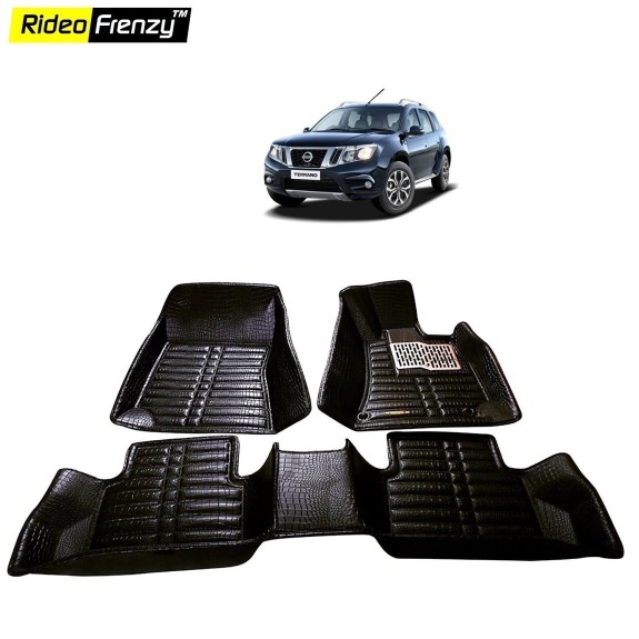 Buy Nissan Terrano 2018 5D Floor Mats | Bucket Fit Design | Waterproof & Odorless | Crocodile Lamination floor mats