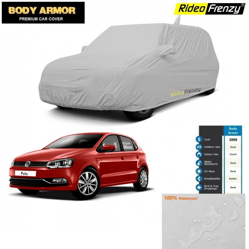 Body Armor Volkswagen Polo Car Cover with Mirror & Antenna Pocket | 100% WaterProof