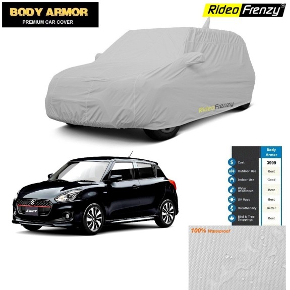 Body Armor New Swift 2018 Car Cover with Mirror & Antenna Pocket | 100% WaterProof | UV Resistant | No Color Bleeding