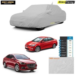 Body Armor Hyundai Verna Car Cover with Mirror & Antenna Pocket | 100% WaterProof | UV Resistant | No Color Bleeding